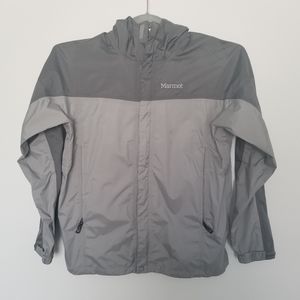 Marmot Gray Hooded Windbreaker Shell Jacket